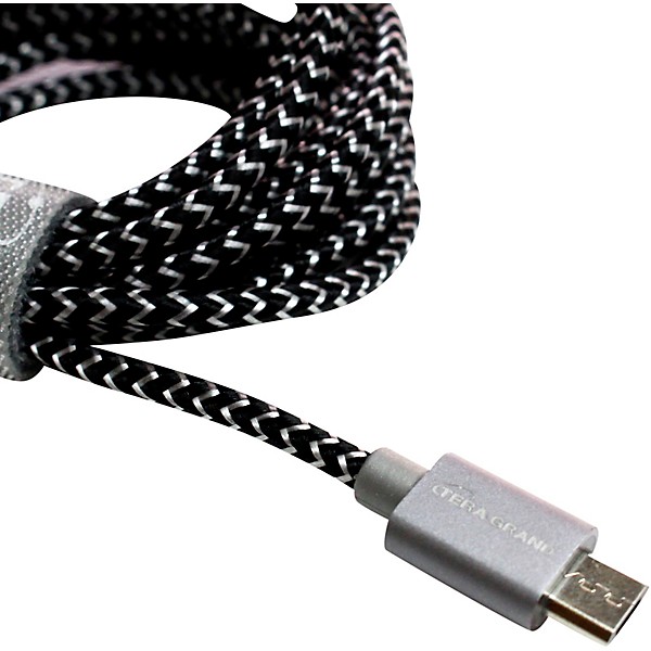 Tera Grand USB 2.0 A to Micro B Braided Cable 6 ft. Black and White