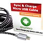 Tera Grand USB 2.0 A to Micro B Braided Cable 6 ft. Black and White