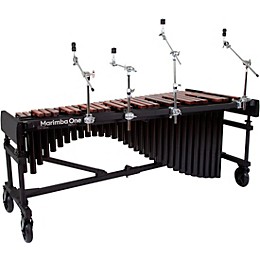 Marimba One Wave #9633 A440 4.3 Octave Marimba with Premium Keyboard and Classic Resonators 8" casters and accessory bar 4.3 Octave Field Frame