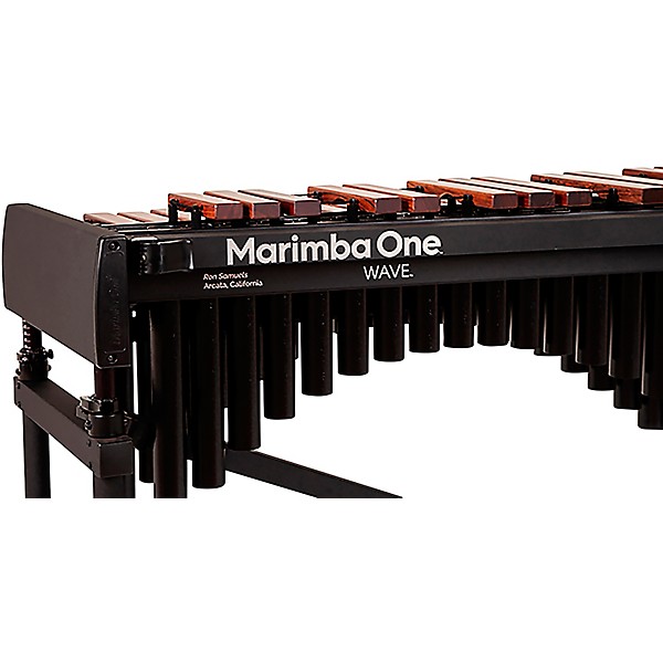 Marimba One Wave #9633 A440 4.3 Octave Marimba with Premium Keyboard and Classic Resonators 8" casters and accessory bar 4...
