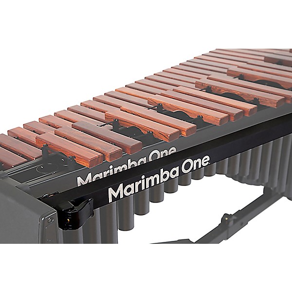 Marimba One Wave #9633 A440 4.3 Octave Marimba with Premium Keyboard and Classic Resonators 8" casters and accessory bar 4...