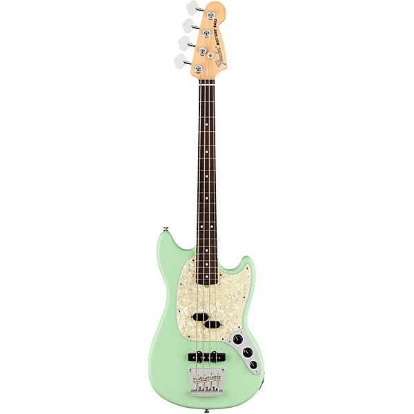 Open Box Fender American Performer Mustang Bass Rosewood Fingerboard Level 2 Satin Seafoam Green 197881131838