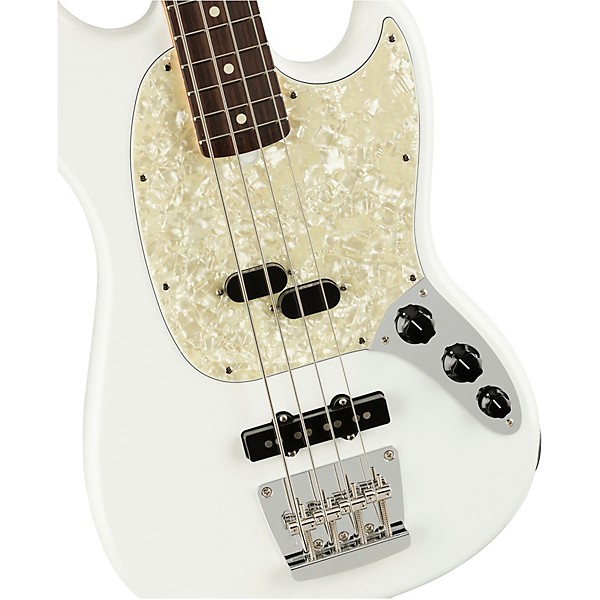 Open Box Fender American Performer Mustang Bass Rosewood Fingerboard Level 2 Aged White 190839564702
