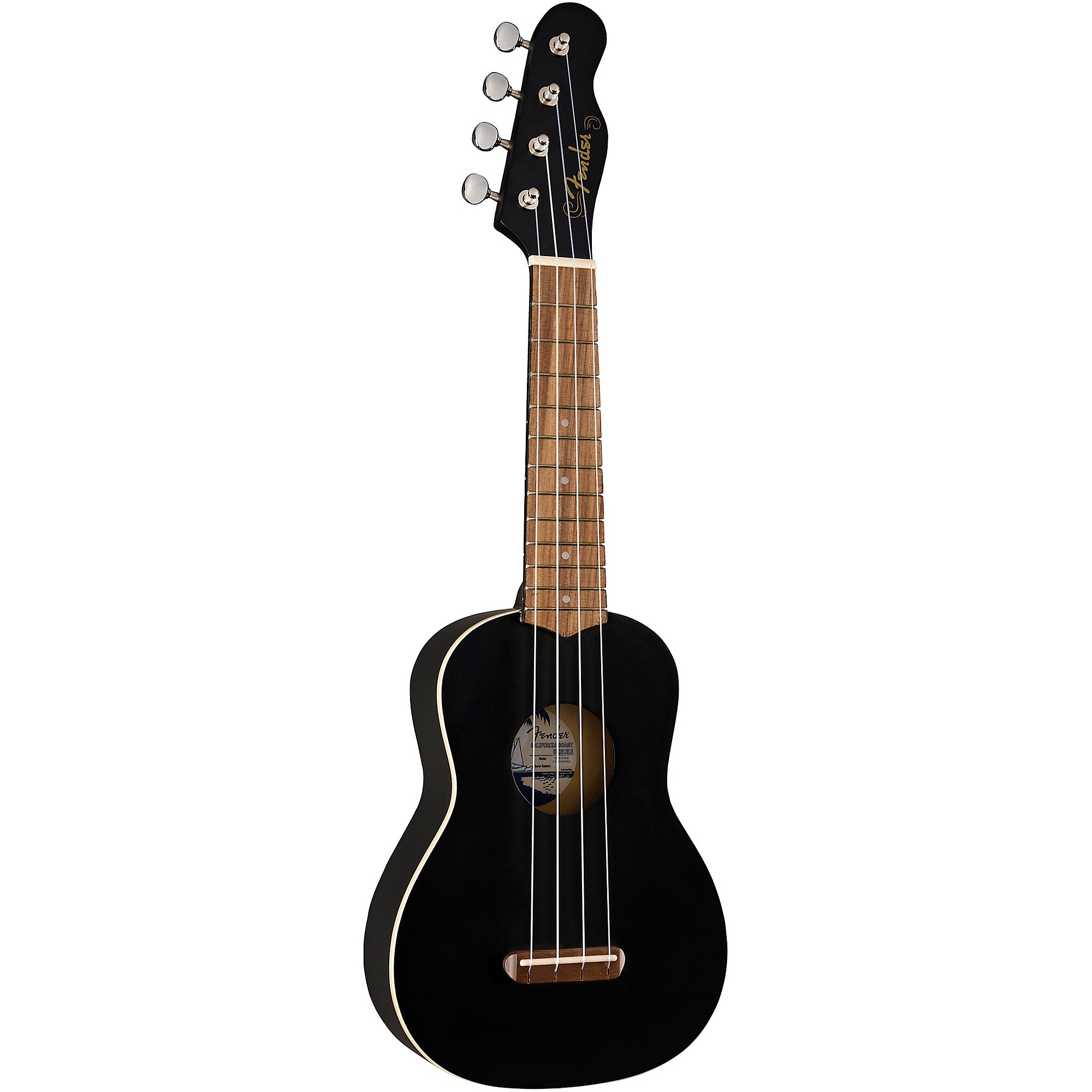 Fender Venice Soprano Ukulele Walnut Fingerboard Black | Guitar Center