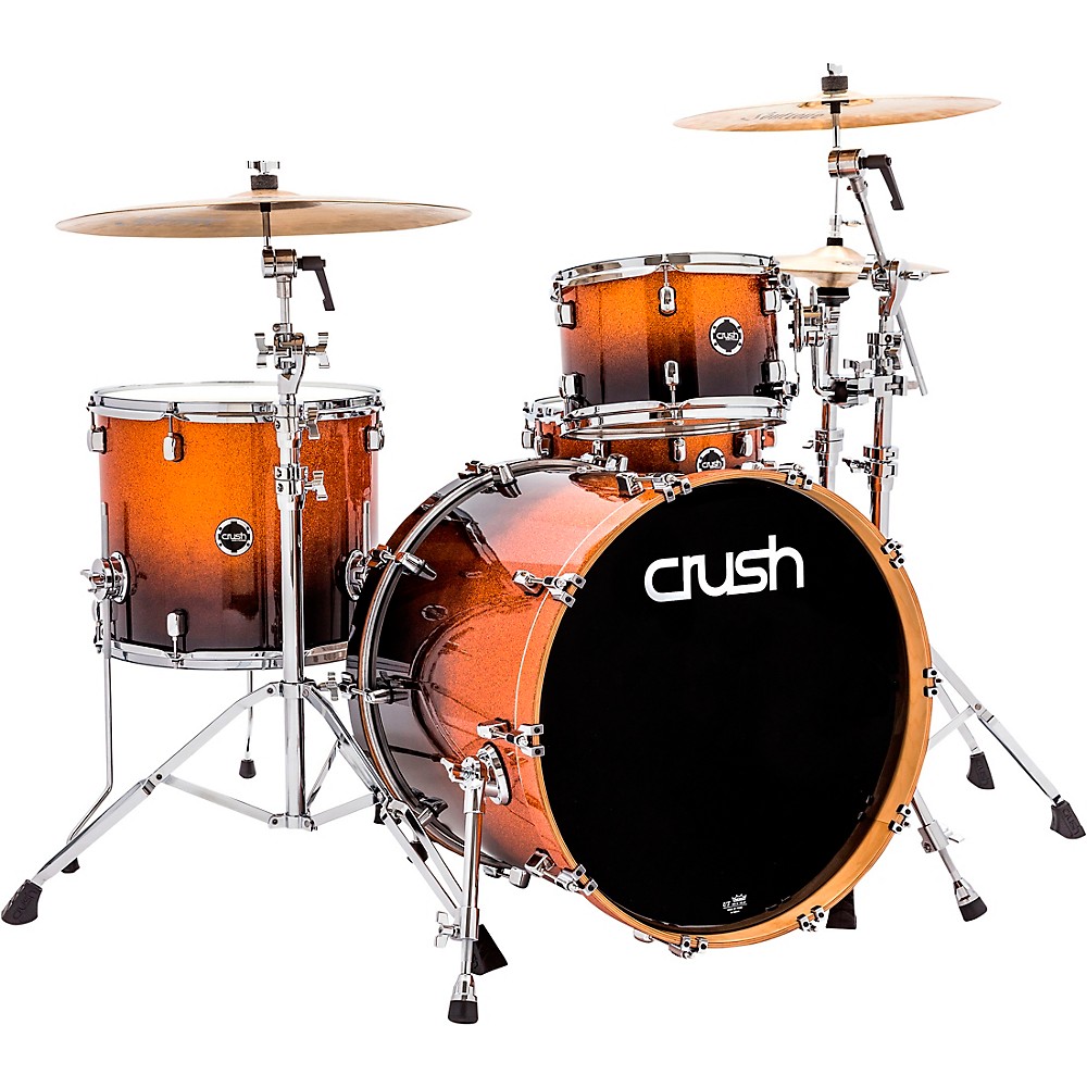 Crush Drums & Percussion Sublime E3 Maple 4-Piece Shell Pack With 22X18" Bass Drum Copper Sparkle Black Fade