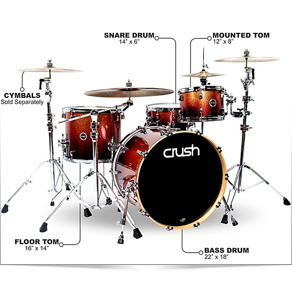 Crush Drums & Percussion Sublime E3 Maple 4-Piece Shell Pack with