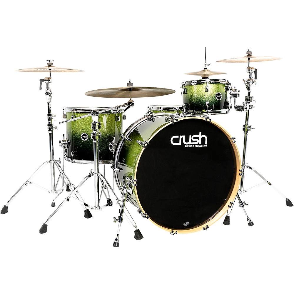 Crush Drums & Percussion Sublime E3 Maple 4-Piece Shell Pack With 26X15" Bass Drum Dark Green Fade