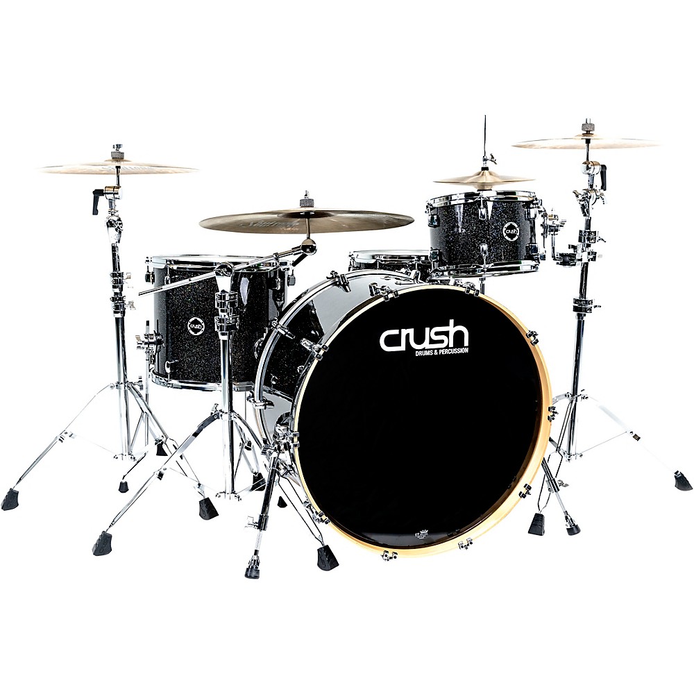 Crush Drums & Percussion Sublime E3 Maple 4-Piece Shell Pack With 26X15" Bass Drum Black Multi Sparkle
