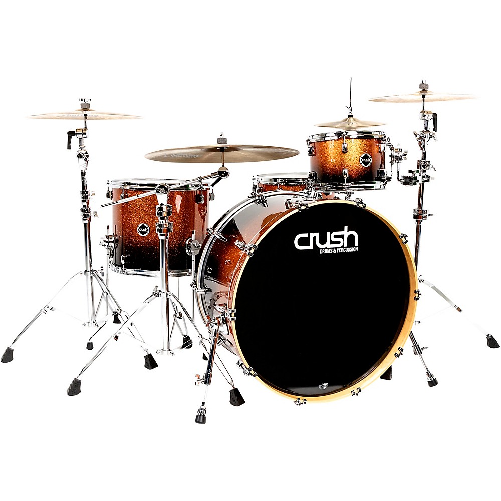 Crush Drums & Percussion Sublime E3 Maple 4-Piece Shell Pack With 26X15" Bass Drum Copper Sparkle Black Fade
