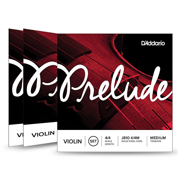 D'Addario Prelude Violin String Set 3 Box Special 4/4 Size, Medium