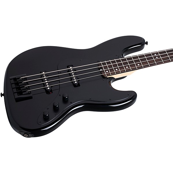 Schecter Guitar Research J-4 Rosewood Fingerboard Electric Bass Gloss Black Black Pickguard