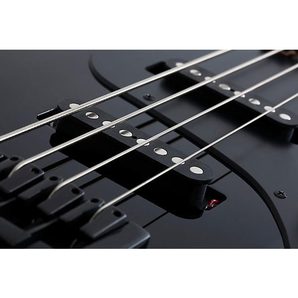 Schecter Guitar Research J-4 Rosewood Fingerboard Electric Bass Gloss Black Black Pickguard