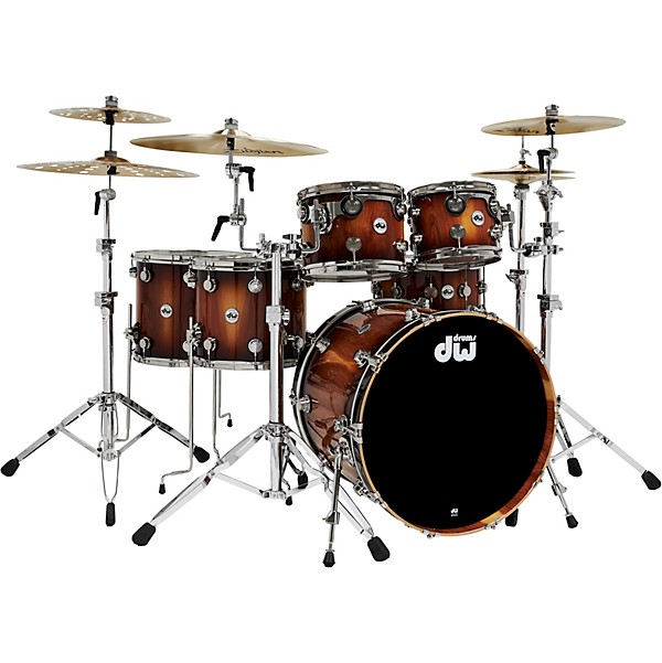 DW Collector's Series Pure Almond 5-Piece Shell Pack With Nickel Hardware, Toasted Almond Burst