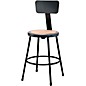 National Public Seating Heavy Duty Steel Stool With Backrest 24" Black thumbnail