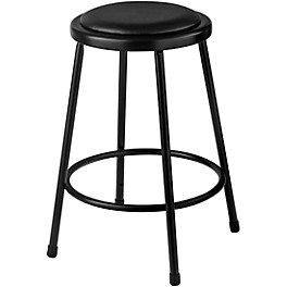 National Public Seating Heavy Duty Vinyl Padded Stee... National Public Seating Heavy Duty Vinyl Padded Steel Stool 24" Black