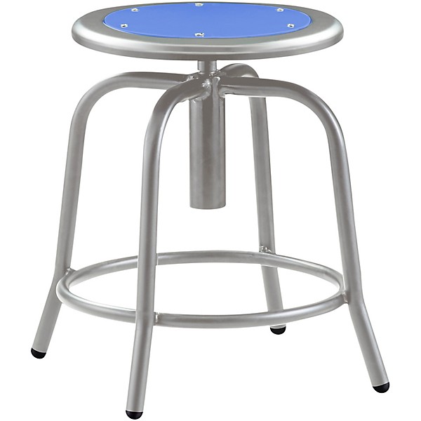 National Public Seating Height Adjustable Designer Stool 18" - 25" Blueberry Seat and Grey Frame