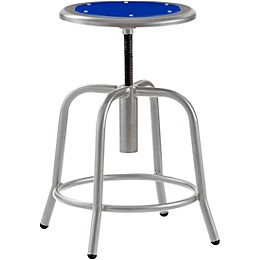 National Public Seating Height Adjustable Designer Stool 18" - 25" Persian Blue Seat and Grey Frame