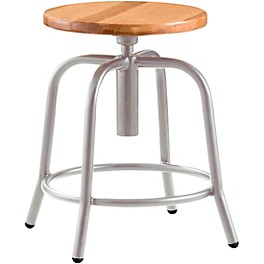 National Public Seating Heig... National Public Seating Height Adjustable Designer Stool 18" - 25" Wooden Seat and Grey Frame