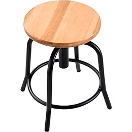 National Public Seating Height Adjustable Designer Stool 18" - 25" Wooden Seat and Black Frame