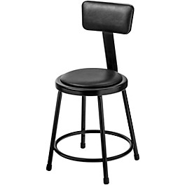 National Public Seating Heavy-Duty Vin... National Public Seating Heavy-Duty Vinyl Padded Steel Stool With Backrest 18" Black