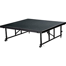 National Public Seating 16"... National Public Seating 16"-24" Height Adjustable 4' x 4' TransFix Stage Platform Black Carpet