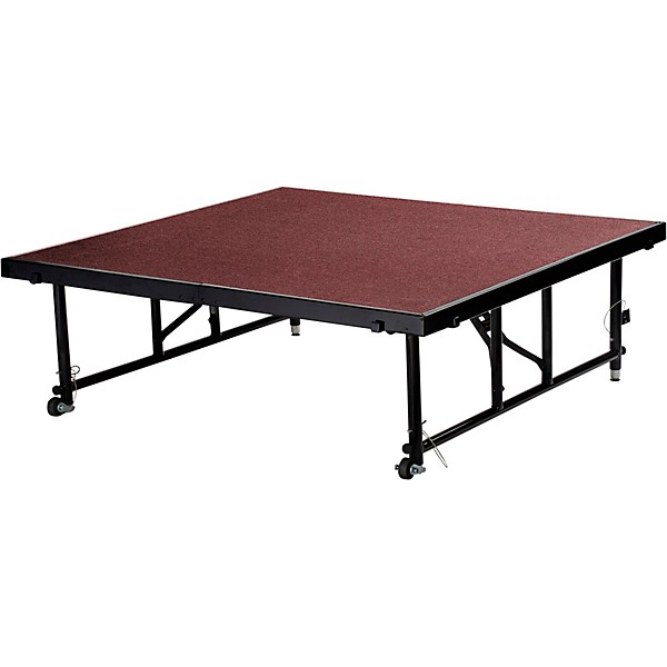 National Public Seating 16"-24" Height Adjustable 4' x 4' TransFix Stage Platform Red Carpet