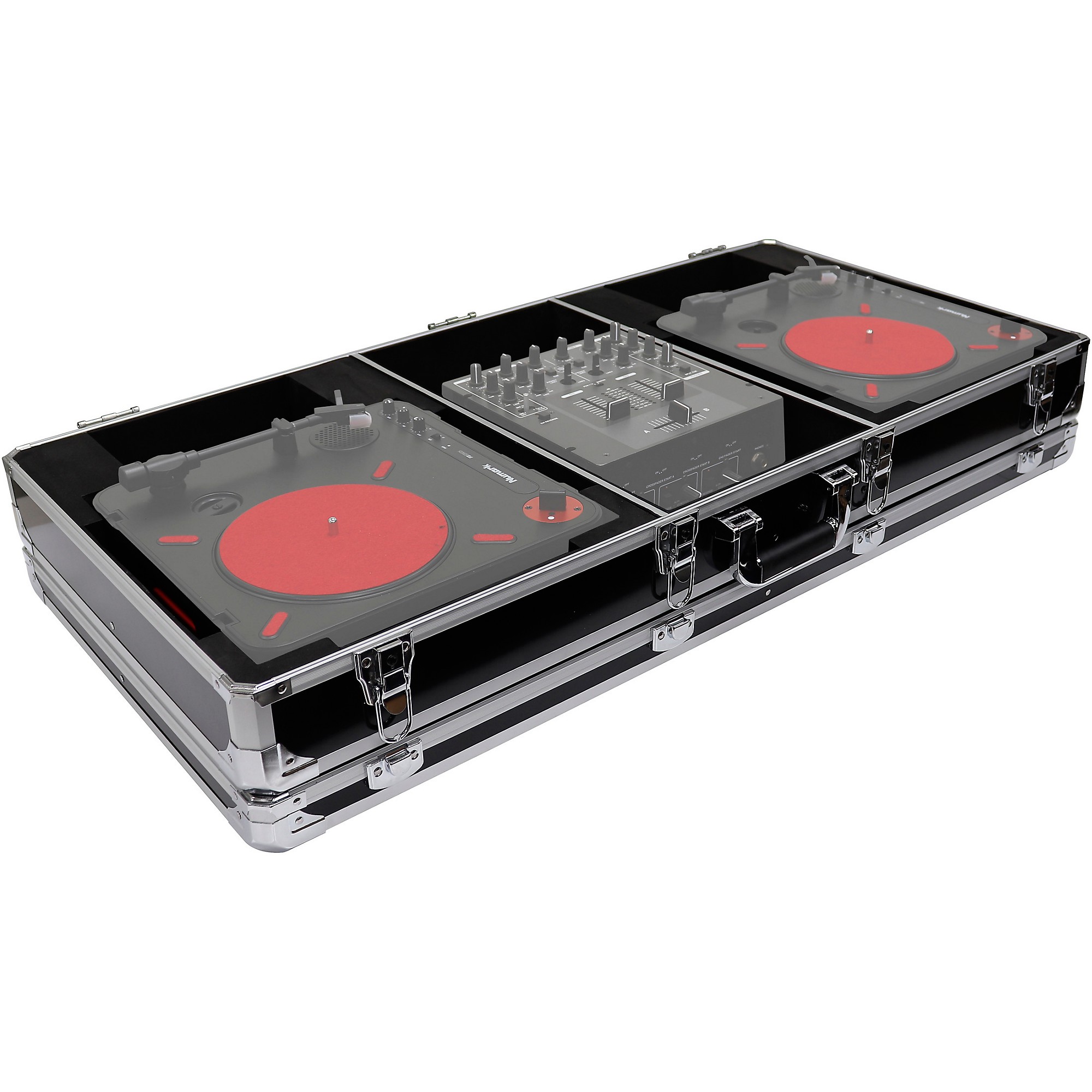 Open Box Odyssey K10PT01BLK Black DJ Coffin for Two Numark PT01