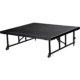 National Public Seating 24"... National Public Seating 24"-32" Height Adjustable 4' x 4' TransFix Stage Platform Black Carpet