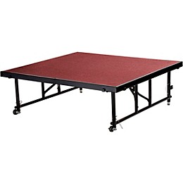 National Public Seating 24"-32" Height Adjustable 4' x 4' TransFix Stage Platform Red Carpet