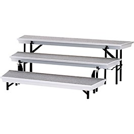 National Public Seating TransPort Tapered Choral Riser 3-Level Grey Carpet