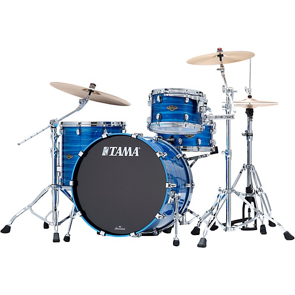 TAMA Starclassic Walnut/Birch 3-Piece Shell Pack With 22" Bass Drum Lacquer Ocean Blue Ripple