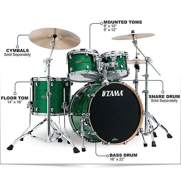 TAMA Starclassic Walnut/Birch 4-Piece Shell Pack With 22