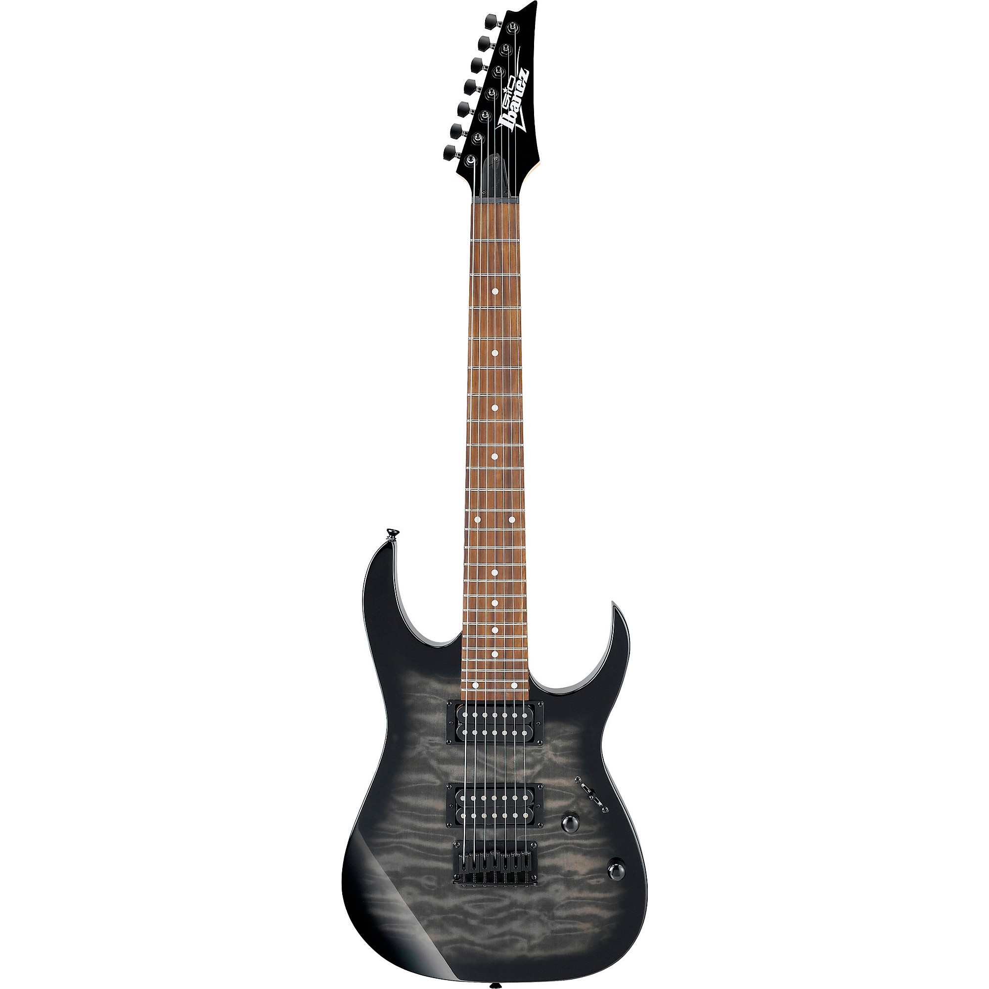 Ibanez GRG7221QA 7-String Electric Guitar Transparent Black