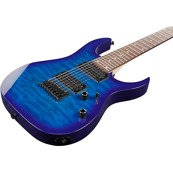Ibanez GRG7221QA 7-String Electric Guitar Transparent Blue Burst