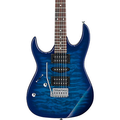 Ibanez Grx70qal Left-Handed Electric Guitar Transparent Blue Burst for sale