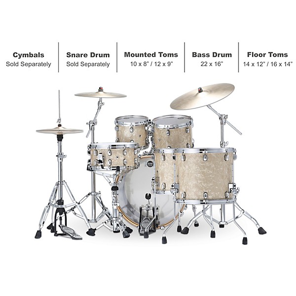 TAMA Starclassic Walnut/Birch 5-Piece Shell Pack with 22" Bass Drum Vintage Marine Pearl