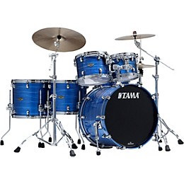 TAMA Starclassic Walnut/Birch 5-Piece Shell Pack with 22" Bass Drum Lacquer Ocean Blue Ripple