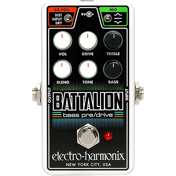 Open Box Electro-Harmonix Nano Battalion Bass Preamp & Overdrive Effects Pedal Level 1