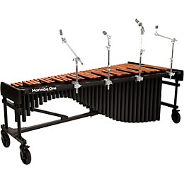 Marimba One Wave #9615 A440 5.0 Octave Marimba with Enhanced Keyboard and Basso Bravo Resonators 8"casters and Accessory Bar Field Frame