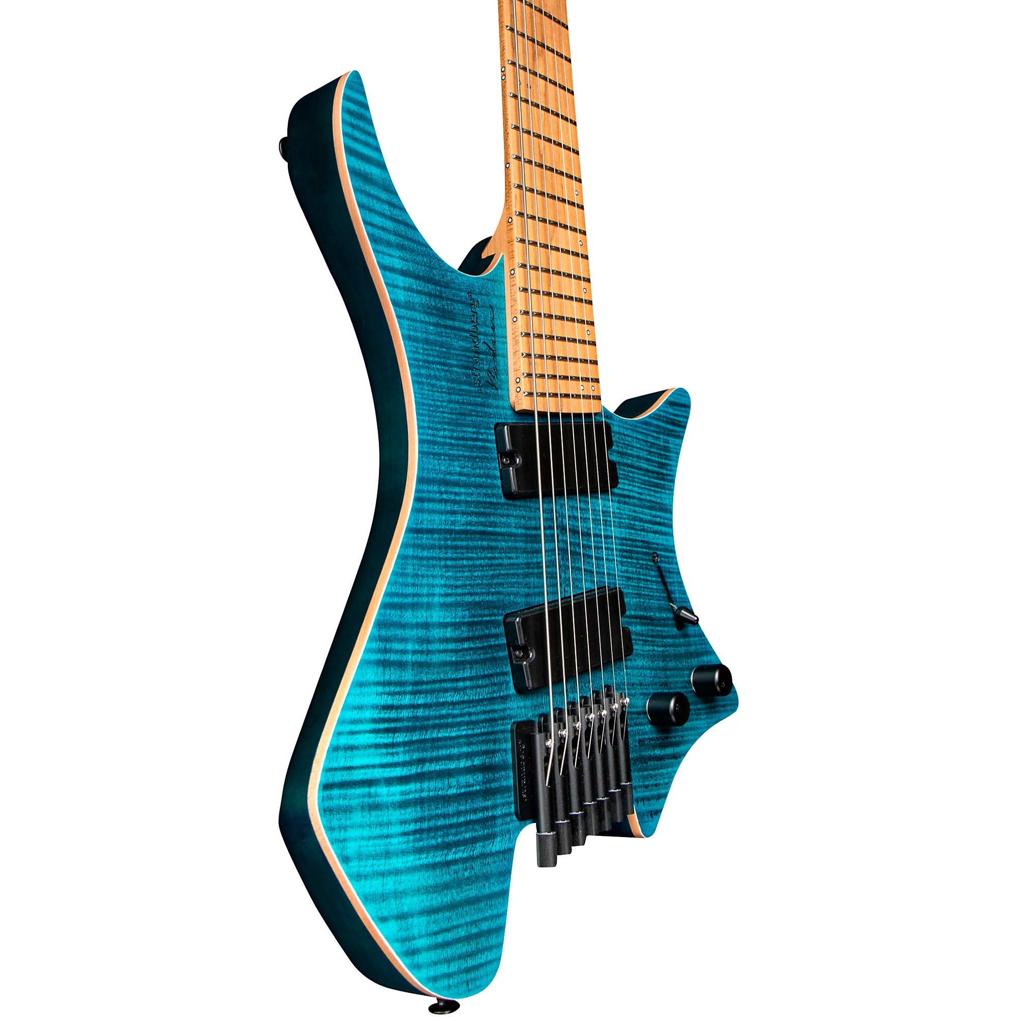 ギター Strandberg Boden J7 FlameMapleTop / Ash Platinum strandberg Boden Standard 7 7-String Electric Guitar Blue