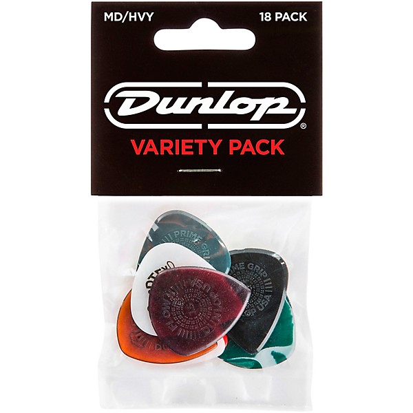 Dunlop Variety Flex/Flow/Prime Grip Pick Pack MD/HV 18 Pack