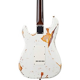 Fender Custom Shop Masterbuilt Dennis Galuszka '60s Relic Stratocaster Brazilian Rosewood Neck Electric Guitar Olympic White over 3-Color Sunburst