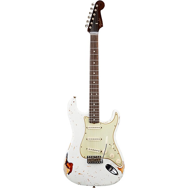 Fender Custom Shop Masterbuilt Dennis Galuszka '60s Relic Stratocaster Brazilian Rosewood Neck Electric Guitar Olympic Whi...