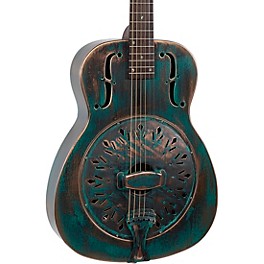 Recording King RM-997-VG Swamp Dog Metal Body Resonator Style-0 Distressed Vintage Green