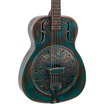Recording King Rm-997-Vg Swamp Dog Metal Body Resonator Style-0 Distressed Vintage Green for sale