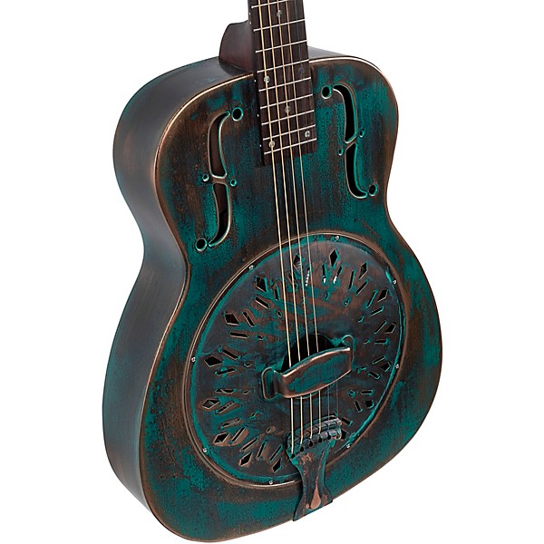 Open Box Recording King RM-997-VG Swamp Dog Metal Body Resonator Style-0 Level 1 Distressed Vintage Green