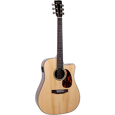 Recording King Rd-G6-Cfe5 Solid Top Dreadnought Cutaway Acoustic-Electric Guitar Natural for sale