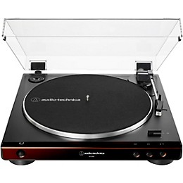 Open Box Audio-Technica AT-LP60X Fully Automatic Belt-Drive Stereo Record Player Level 2 Brown 194744920813