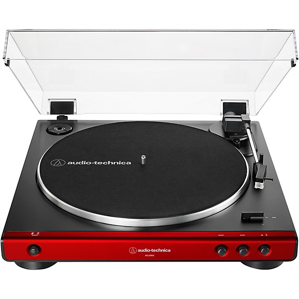 Open Box Audio-Technica AT-LP60x Fully Automatic Belt-Drive Stereo Turntable Level 2 Red 190839878458
