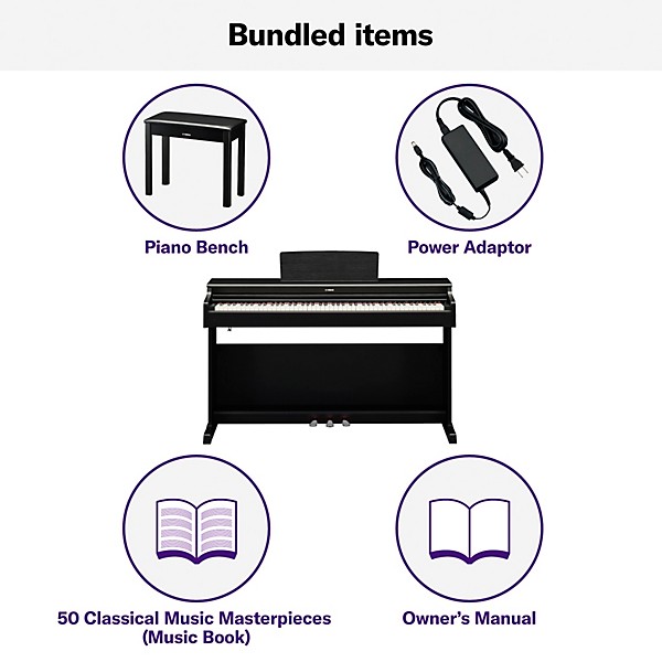 Yamaha YDP-164 Arius Traditional Console Digital Piano With Bench Black
